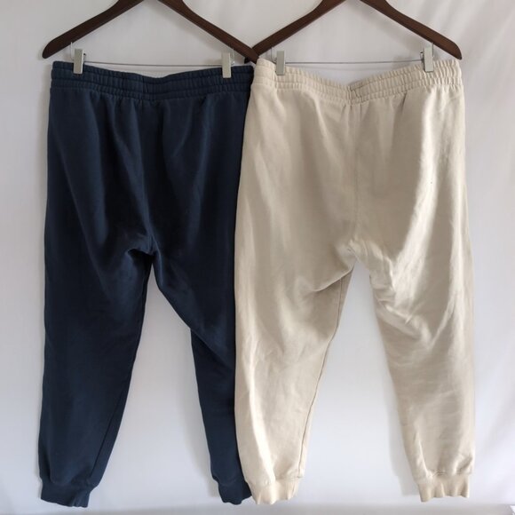 2-PACK Lucky Brand Women's Blue/Beige Sweatpants Midweight Comfy Lounge, Large - Picture 2 of 13